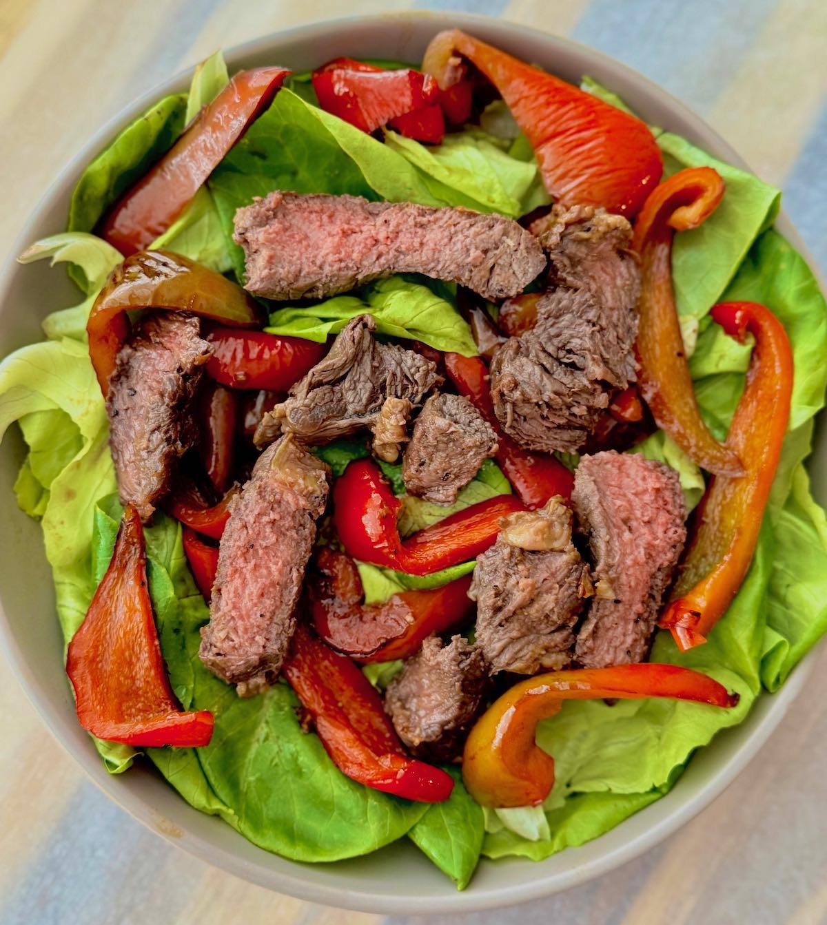 Griddle Garlic Grass-Fed Ribeye Salad