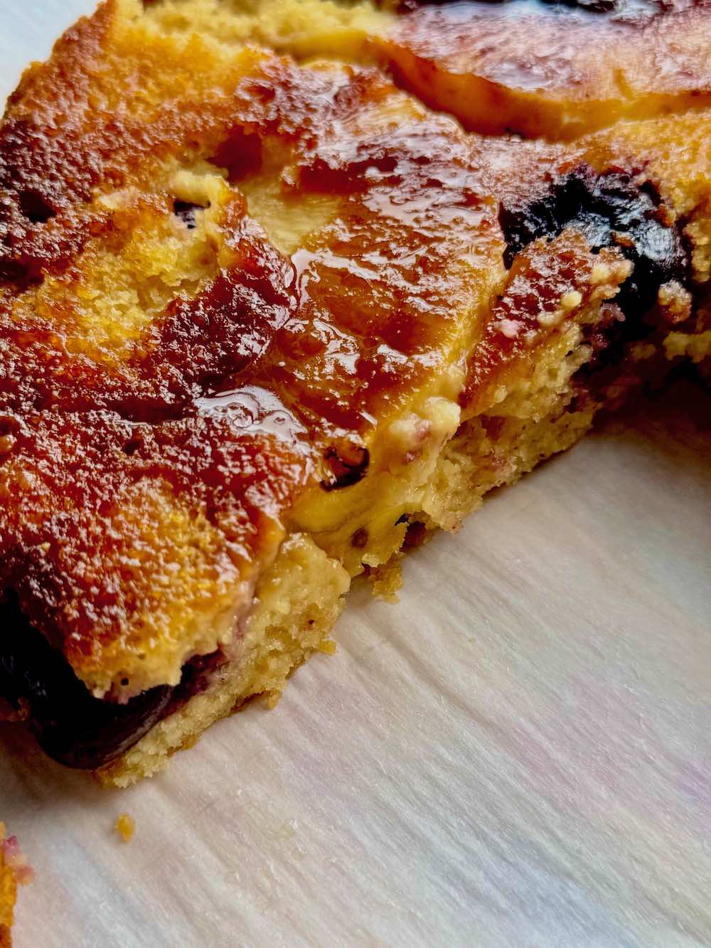 healthy pineapple upside down cake sliced