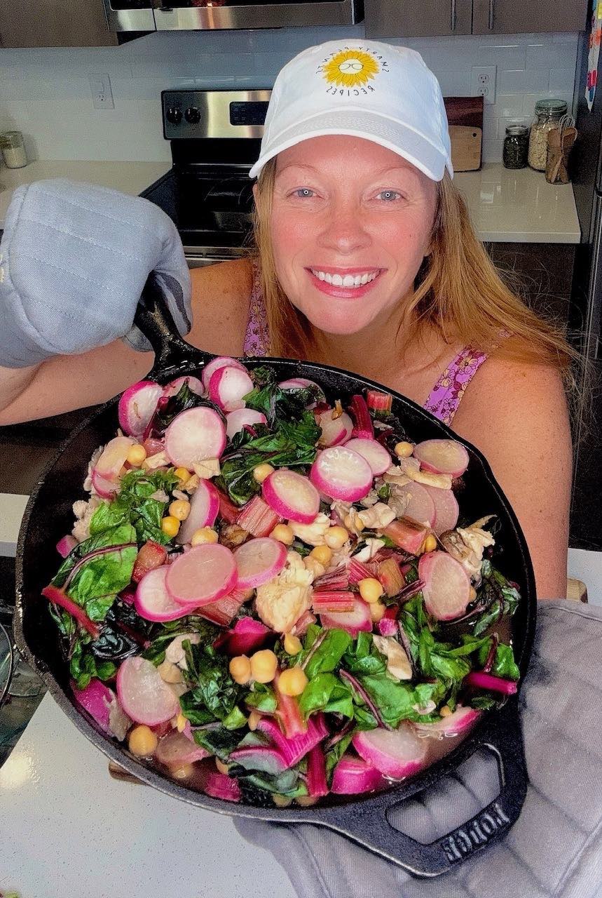 plant based meal in cast iron skillet