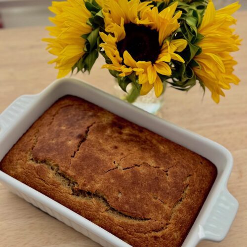 gluten-free sourdough bread in loaf pan