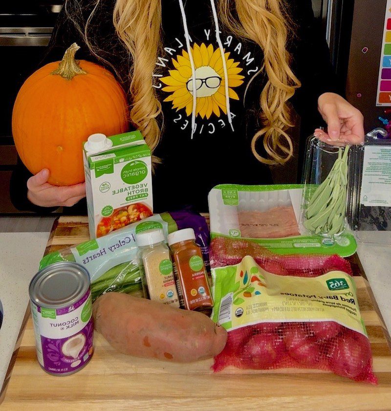 pumpkin turkey sage and soup ingredients